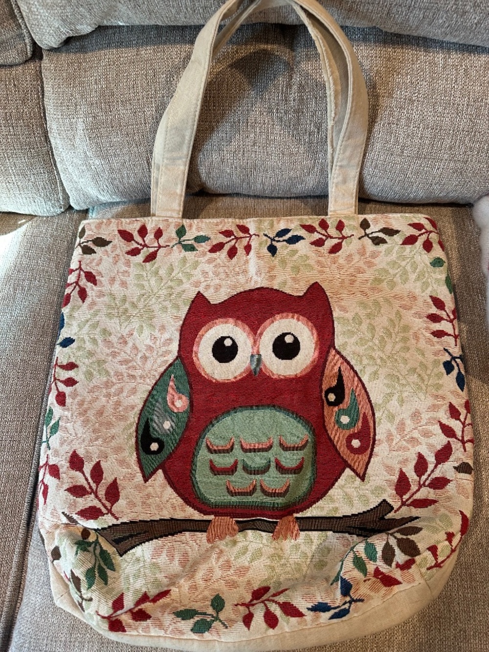 Italian Canvas Owl Bag